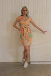 Tshirt kleedje en viscose avec imprimé leuke