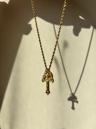 Gold Cross Pendant - Triple Charm