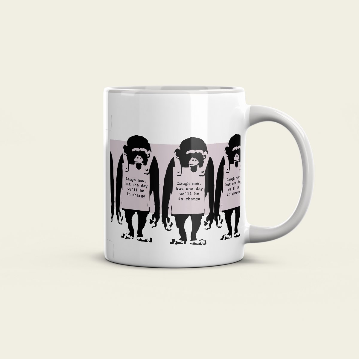 Taza de cerámica Banksy 325ml - Ríete ahora