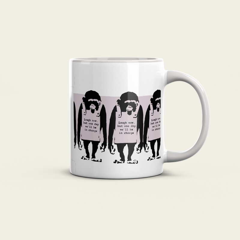 Taza de cerámica Banksy 325ml - Ríete ahora