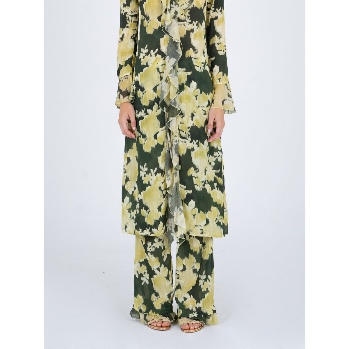 Lime Lagoon Flower Print Pants