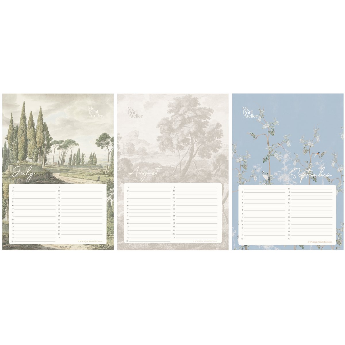 Birthday Calendar Signature Landscapes - Annet Weelink Design Landscapes - A4 - Perpetual Calendar - Premium Paper