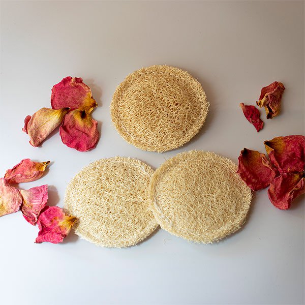 Set 3 Luffa-Peeling-Gesichtsscheiben. Azal.