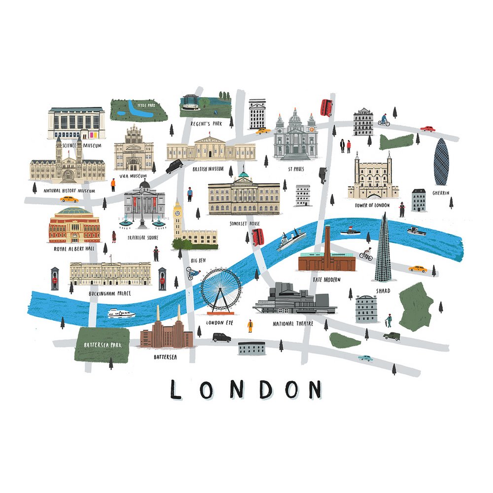Stampa della mappa di Londra