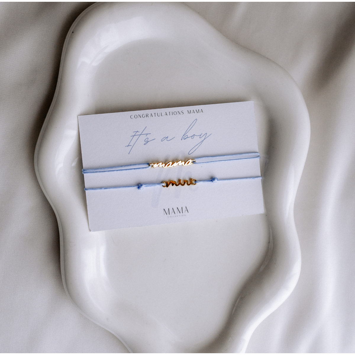 Het is een meisje / het is een jongen Mama & Mini Armband Geburtschenk Limited Edition
