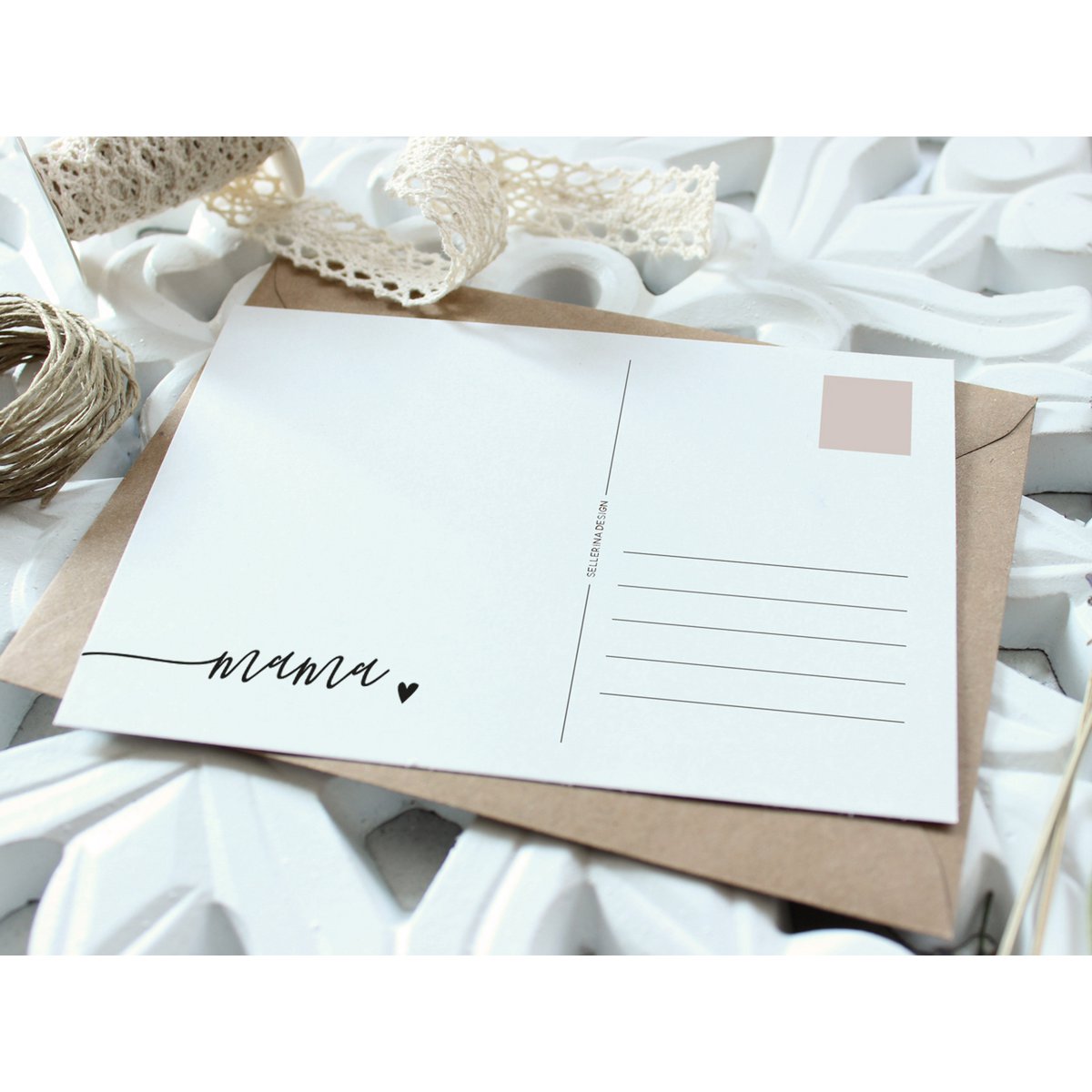 mama - family postcard in A6 format