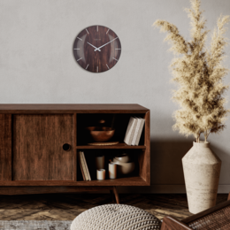 Horloge murale - 35 cm - Dôme Verre - 'Edge Wood Dome'