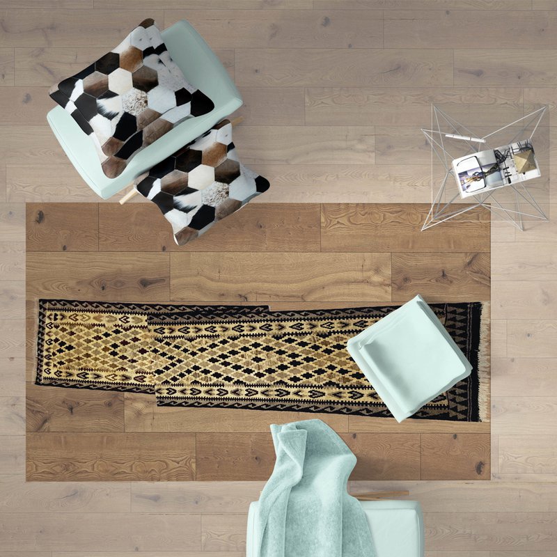 Coureur de kilim en argile de potiers géométriques