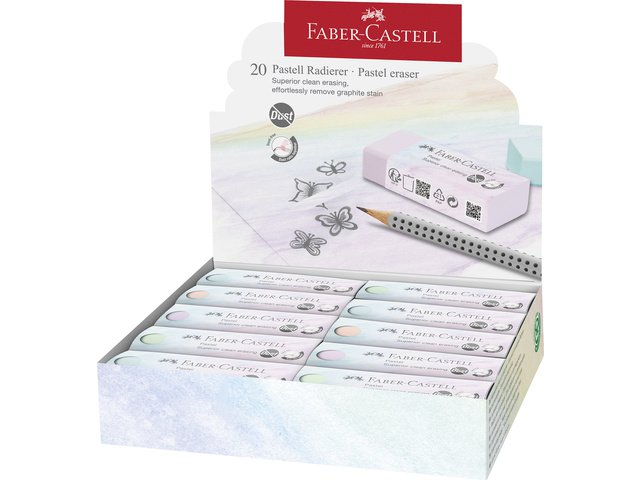 Eraser FC pastel sin polvo displ 20 piezas culo. colorear