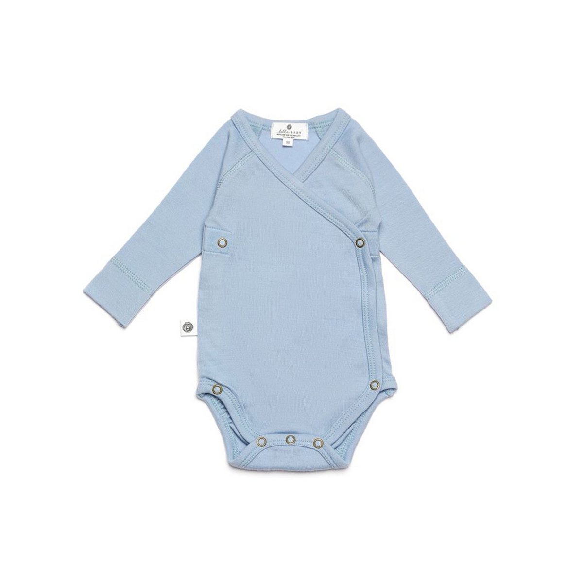 Wollen Overslagromper lange mouw – Merinowol - Blue Fog