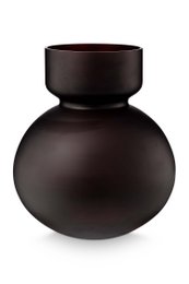 Vase Round Glass Chocolate Brown 23x26cm