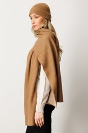 ARTEMIS BEANIE & SCARF WOOL SET CAMEL-ECRU