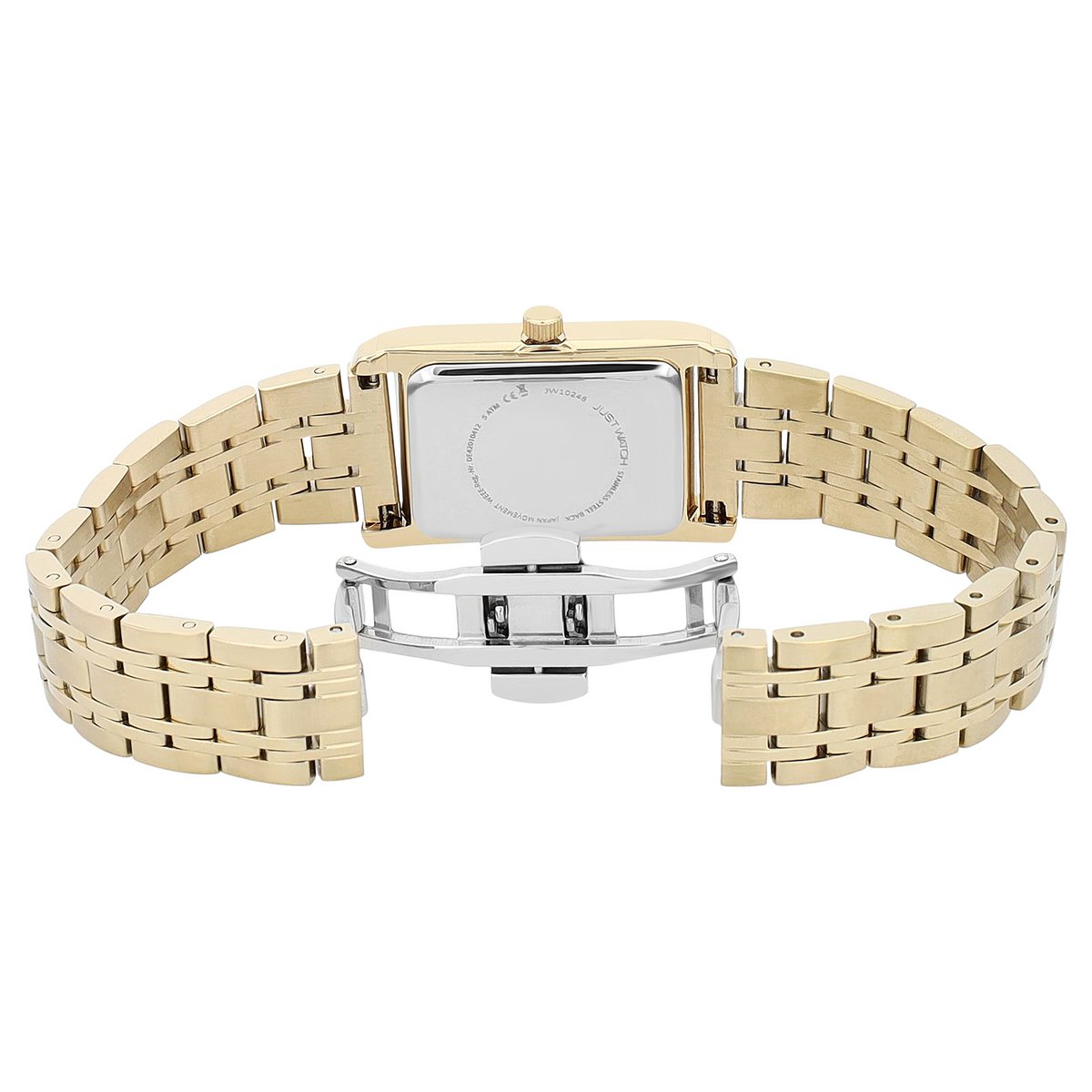 Reloj de mujer JUST WATCH "Ebba" con correa de acero inoxidable, 38 x 24 mm, dorado/blanco