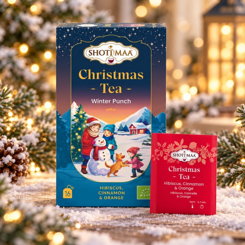 Tisane Bio Spéciale Noël - Chirstmas Tea - Winter punch - Hibiscus, pommes, cannelle, gingembre, clous de girofle, extrait d'orange