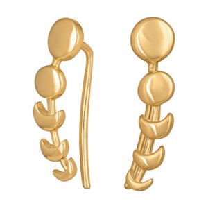 Oorklemmen 925/- sterling zilver verguld maancyclus Luna