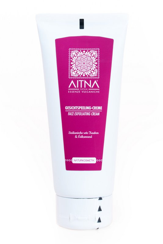 Aitna Facial Scrub Exfoliator Creme, sicilianske røde druer og vulkansk sand fra Etna, 75 ml