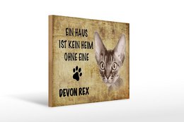 Metal sign saying 40x30cm Devon Rex cat without no home