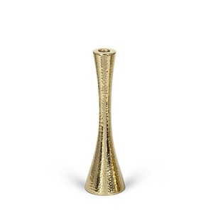 Metalen kandelaar, gouden kleur, H 27 cm, decosiluet