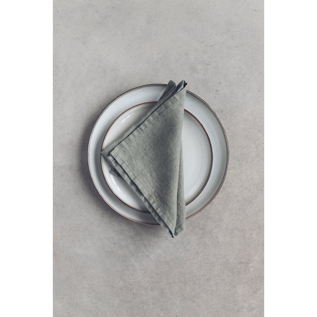 100% Natural Linen Napkins in Forest Green, Sustainable Dining Accessories