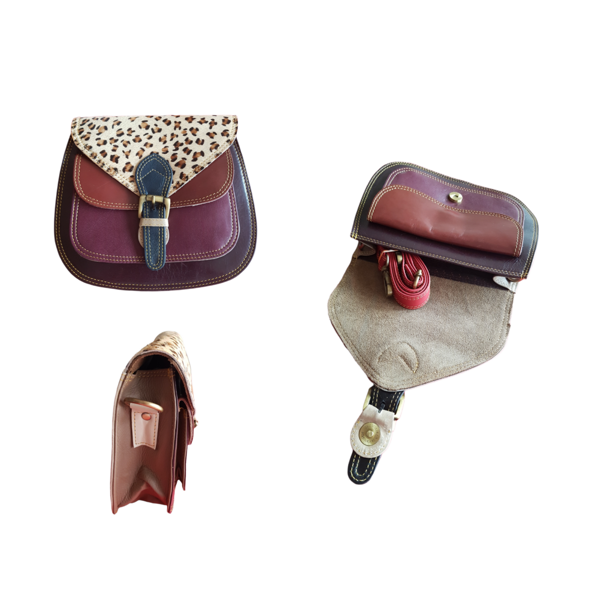 Leather animal print bag Mila