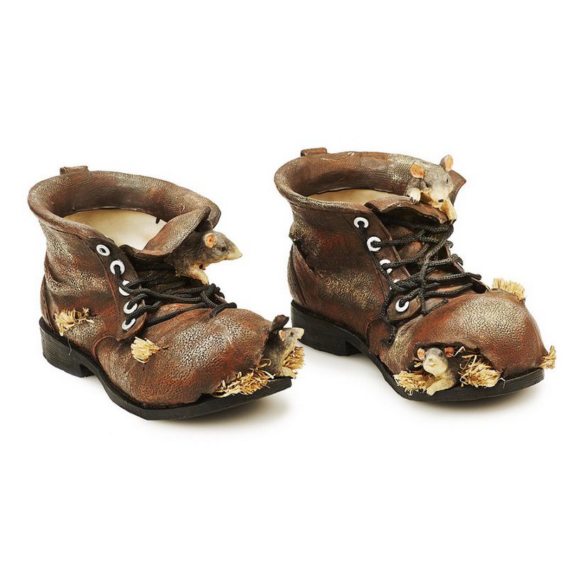Scarpa in polietilene con topo 26x14x13cm