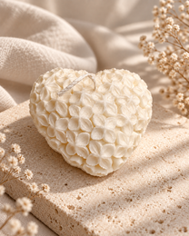 Flower heart kaars | koolzaadwas