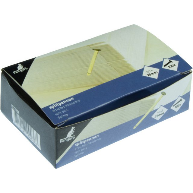 Cotter pin Kangaro no.6 / 25mm copper plated, box of 100 pieces