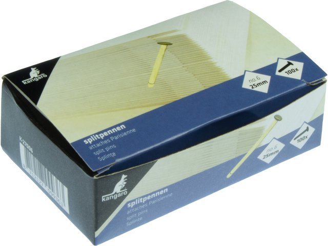 Pasador de chaveta Kangaro no.6 / 25 mm bañado en cobre, caja de 100 piezas