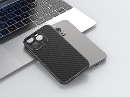 Custodia per telefono Techancy ultra sottile in fibra di carbonio KX5603, compatibile con iPhone 15 Pro Max, materiale PP da 0,5 mm.