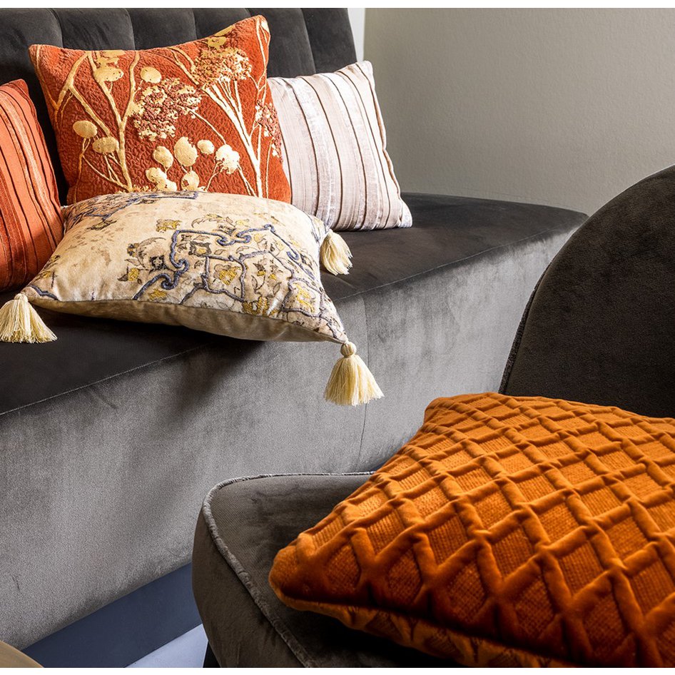 ANTOINETTE | Cushion | 45x45 cm Potters Clay | Orange | Hoii | With luxury inner cushion