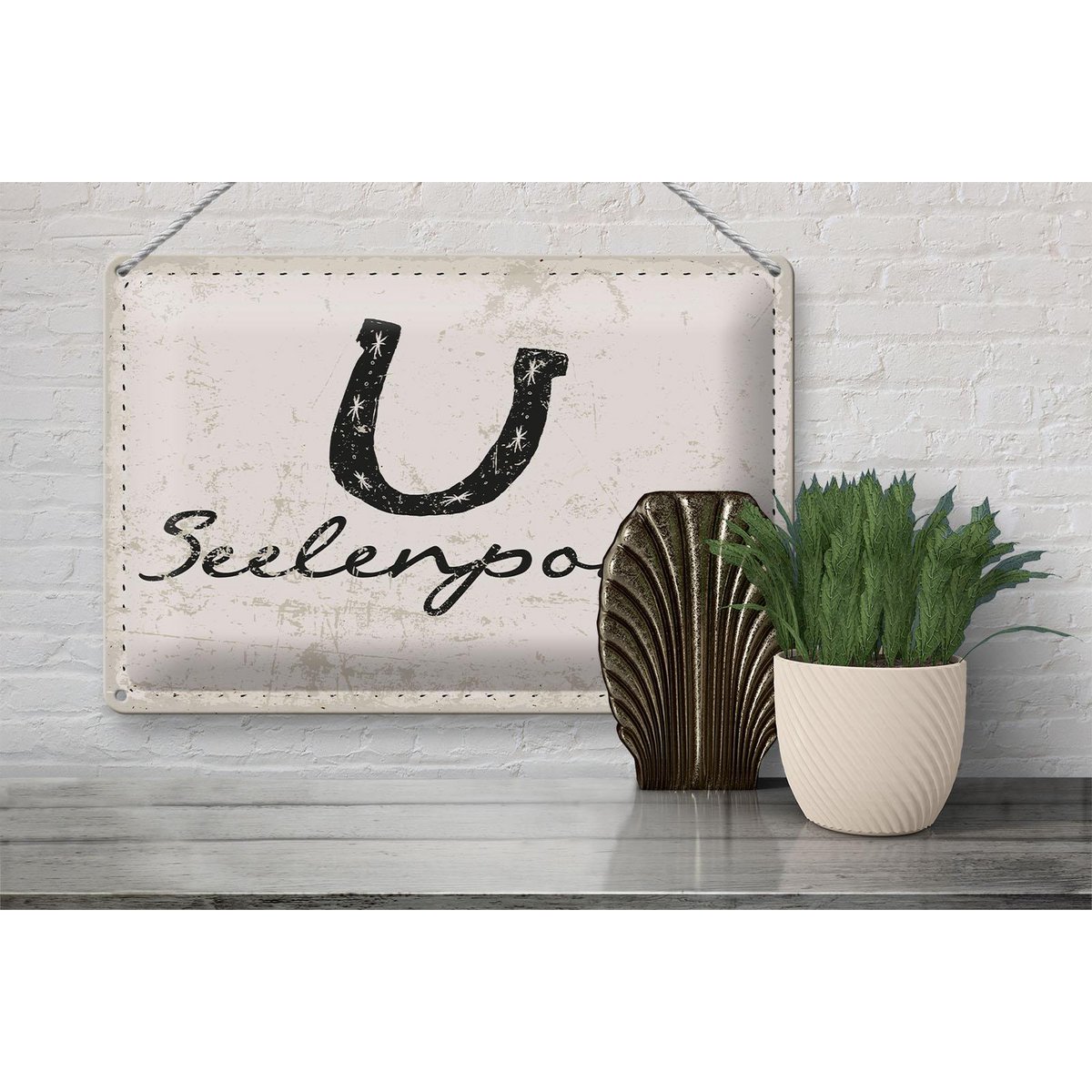 Blikskilt, der siger 20x30 cm soul pony hestesko dekorativt skilt