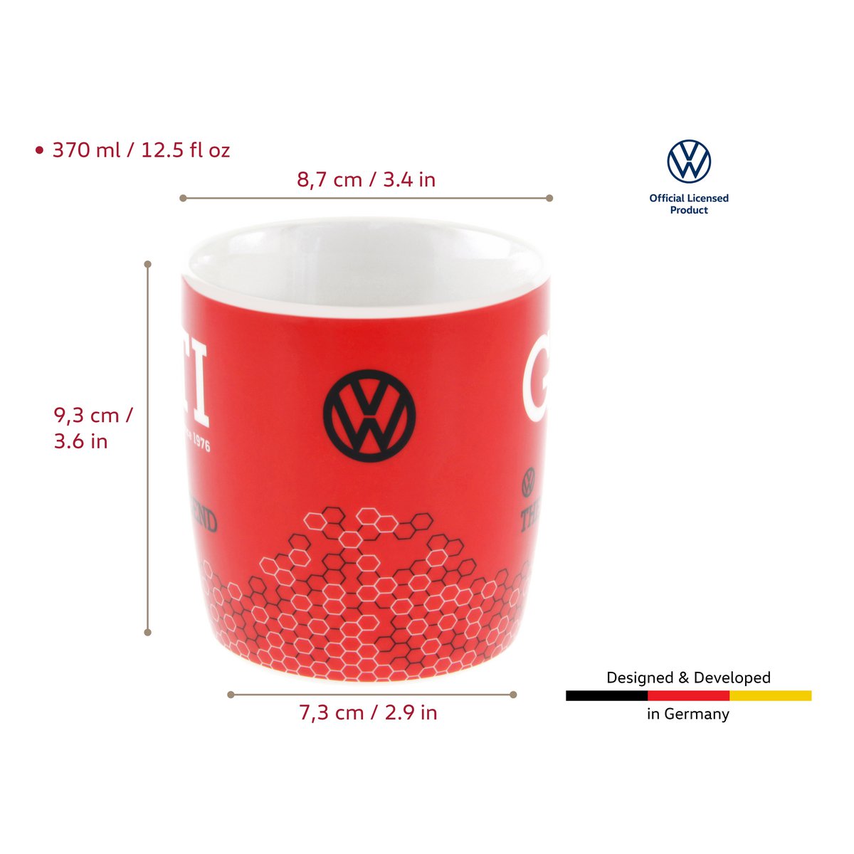 Volkswagen VW GTI Coffee Mug 370ml - GTI The Legend/Red