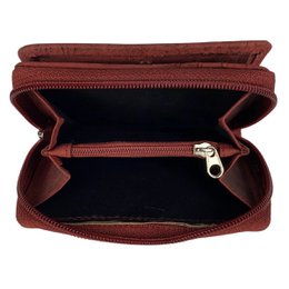 Wallet Women - Buffalo Leather - Leather - RFID - Flower Print - In 5 Colors