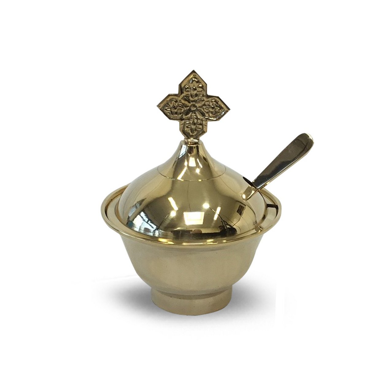 Brass Incense Holder with Spoon (12cm)