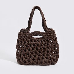 Borsa tote "Sparti" lavorata a mano con custodia impermeabile color moka