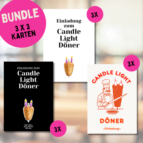 Ansichtkaartenbundel | Kaarslicht Döner®, 3 varianten