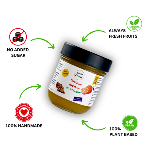 Fruitspread SUIKERVRIJ Sinaasappelgember 75% fruit