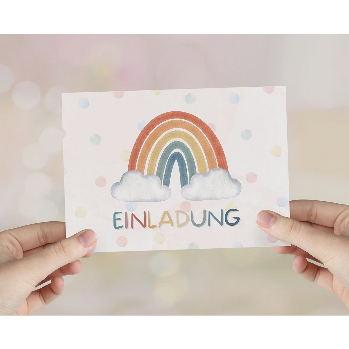 Rainbow invitation card children's birthday girl or invitation for baptism, communion, confirmation or youth consecration to fill in the envelope