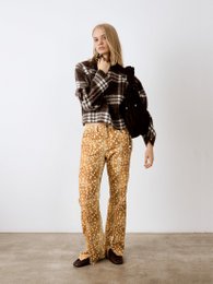 Jeans in denim con stampa cervo