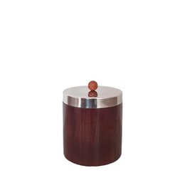 Holzkiste mit Silbermetallabdeckung 12x12x13cm