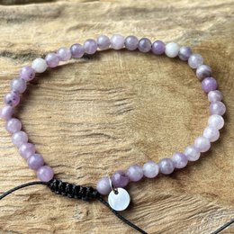 Power bracelet with lepidolite - Gemstone - Bead bracelet - Beads 4mm