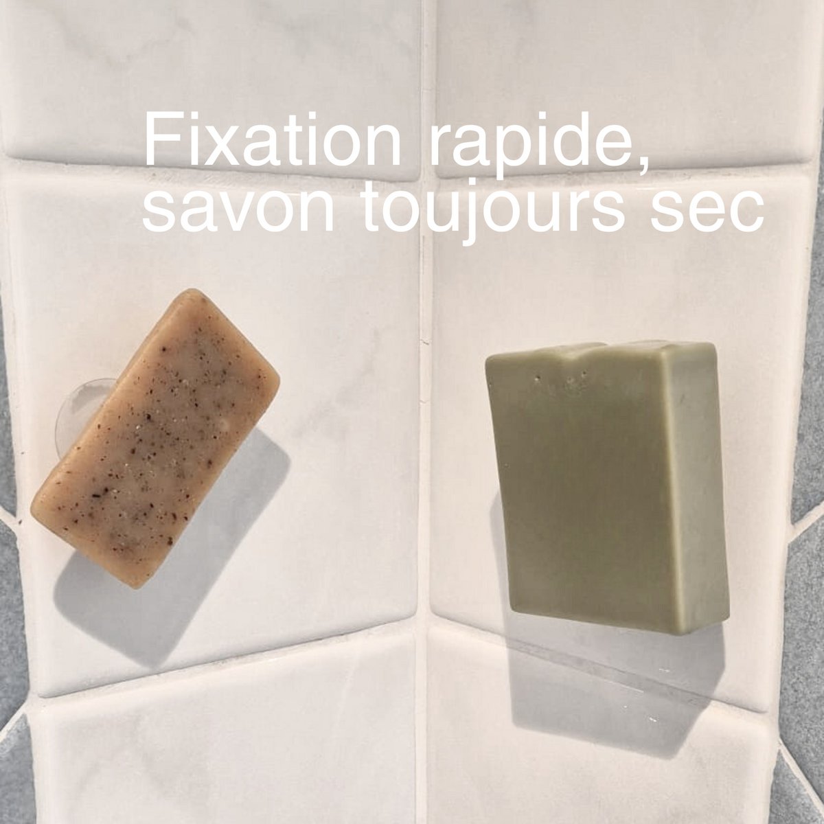 Magnetic Soft-free gap without drilling-hygienic & design-Bathroom wall fixation, kitchen, shower-dry soap-made in France