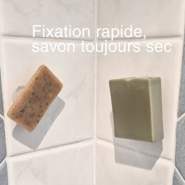 Magnetic Soft-free gap without drilling-hygienic & design-Bathroom wall fixation, kitchen, shower-dry soap-made in France
