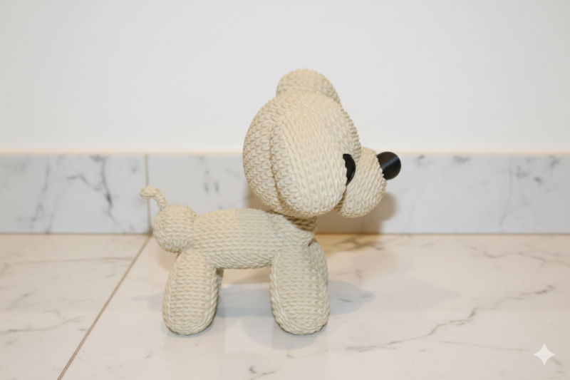 Eterna Wonder – Hundefigur im Strickstil – Dekoobjekt – Beige