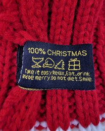Santa hat - Red with white brim coarse knit