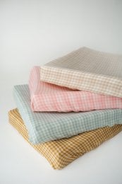 Coperchio di pad che cambia il pannolino Tisu, Beige Gingham