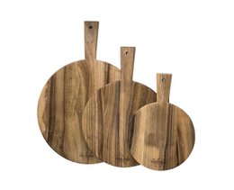 Round Wooden Pizza Serving Board