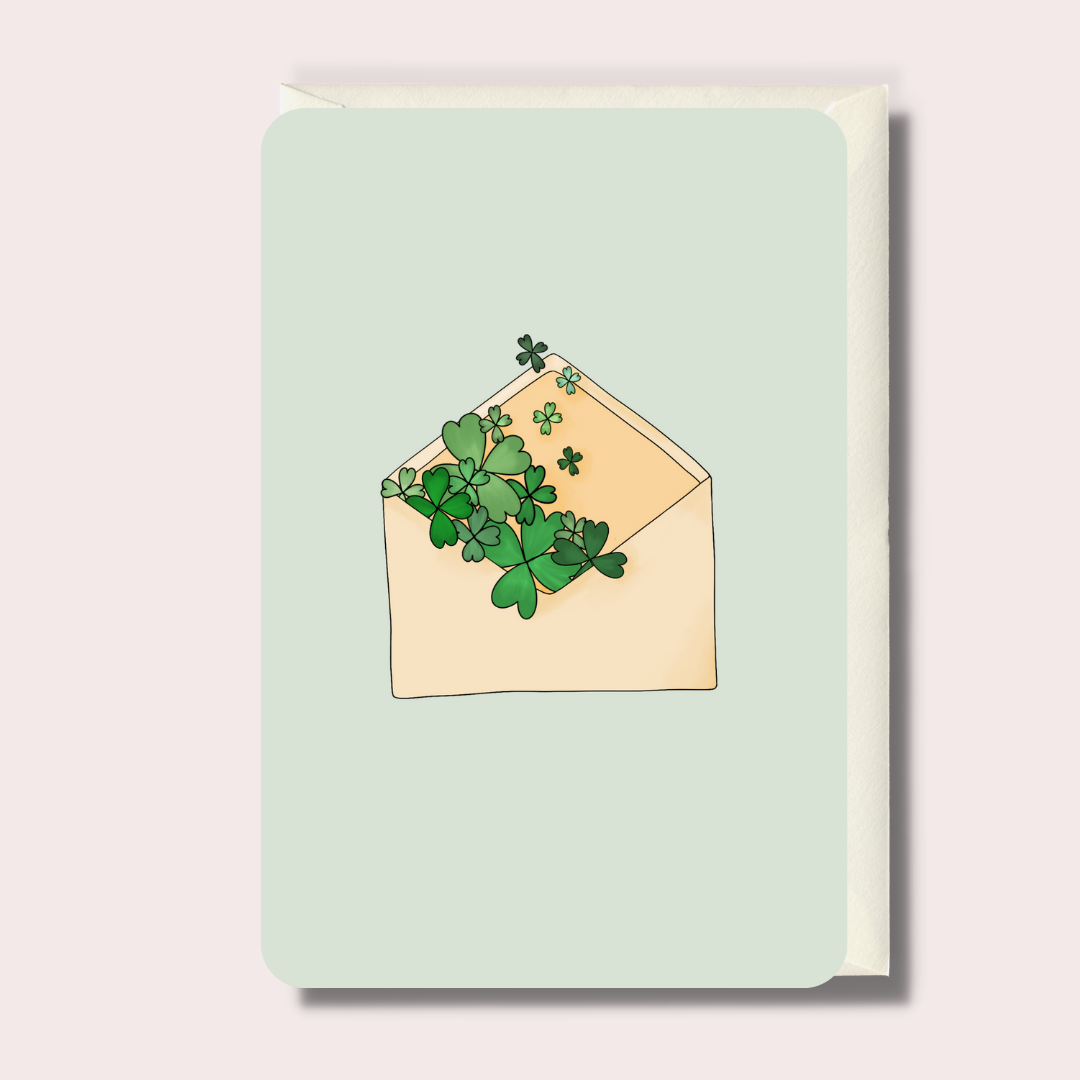 card + envelope | clovers