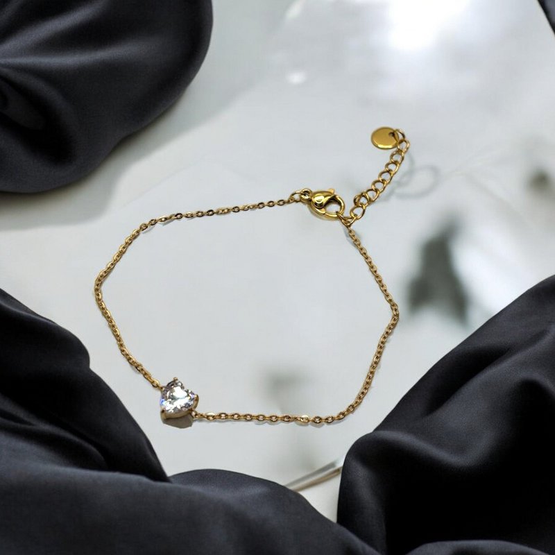 CORINNE - Steel bracelet with zircon heart