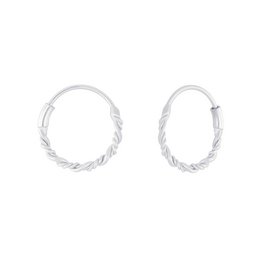 Orecchini a cerchio piccoli intrecciati - Argento 925